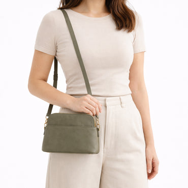 K&Co. Journey Collection Dome Side Bag - KHAKI