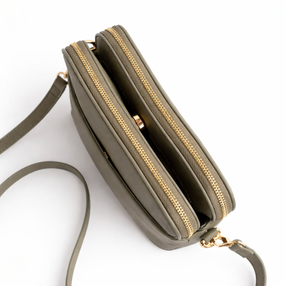 K&Co. Journey Collection Dome Side Bag - KHAKI