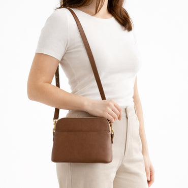 K&Co. Journey Collection Dome Side Bag - CHOCOLATE