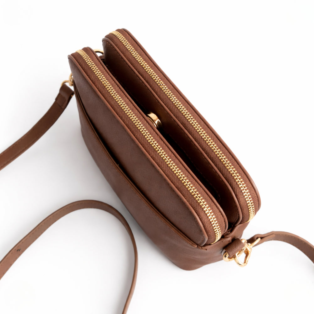 K&Co. Journey Collection Dome Side Bag - CHOCOLATE