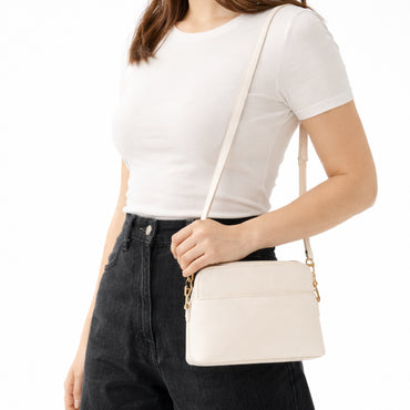 K&Co. Journey Collection Dome Side Bag - BEIGE