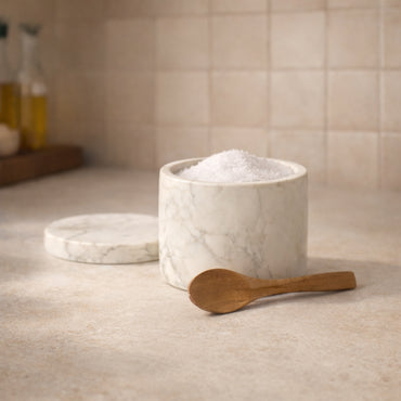 Lake House Collection Marble Seasoning Jar with Spoon