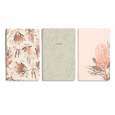 Kaiser 3pk A5 Notebook with Cover Set - BLOSSOMS
