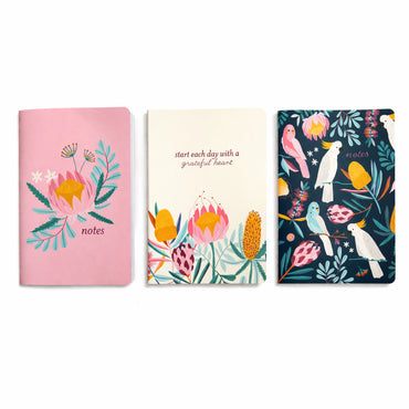 Kaiser 3pk A5 Notebook with Cover Set - INDIGO