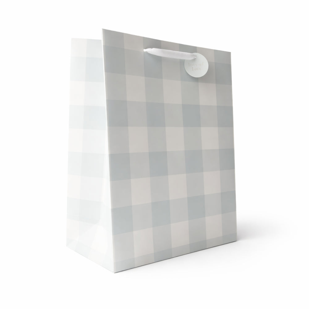 Large Gift Bag - GREEN GINGHAM