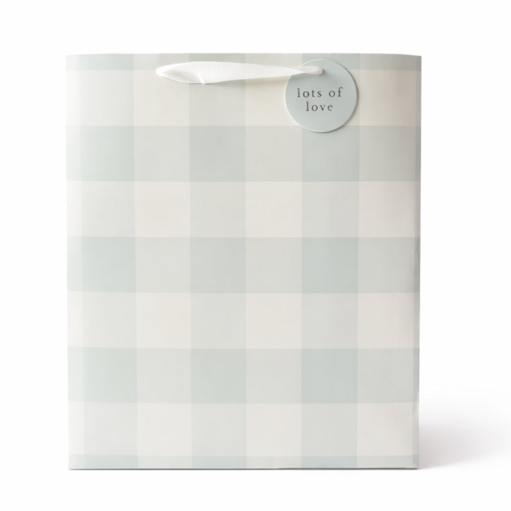 Extra-Large Gift Bag - GREEN GINGHAM