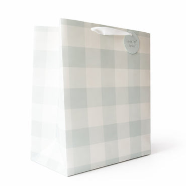 Extra-Large Gift Bag - GREEN GINGHAM