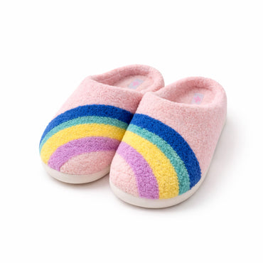 The Daisy Edit Boucle Slippers/Scuffs - RAINBOW