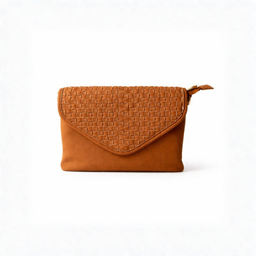 K&Co. Signature Woven Clutch Bag - TAN