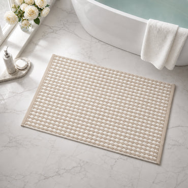 Evergreen Collection Pom Pom Bath Mat - SAND