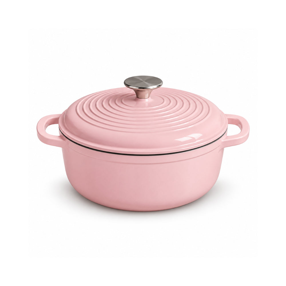 K&Co. Chef Series Cast Iron Dutch Oven 25cm - PINK
