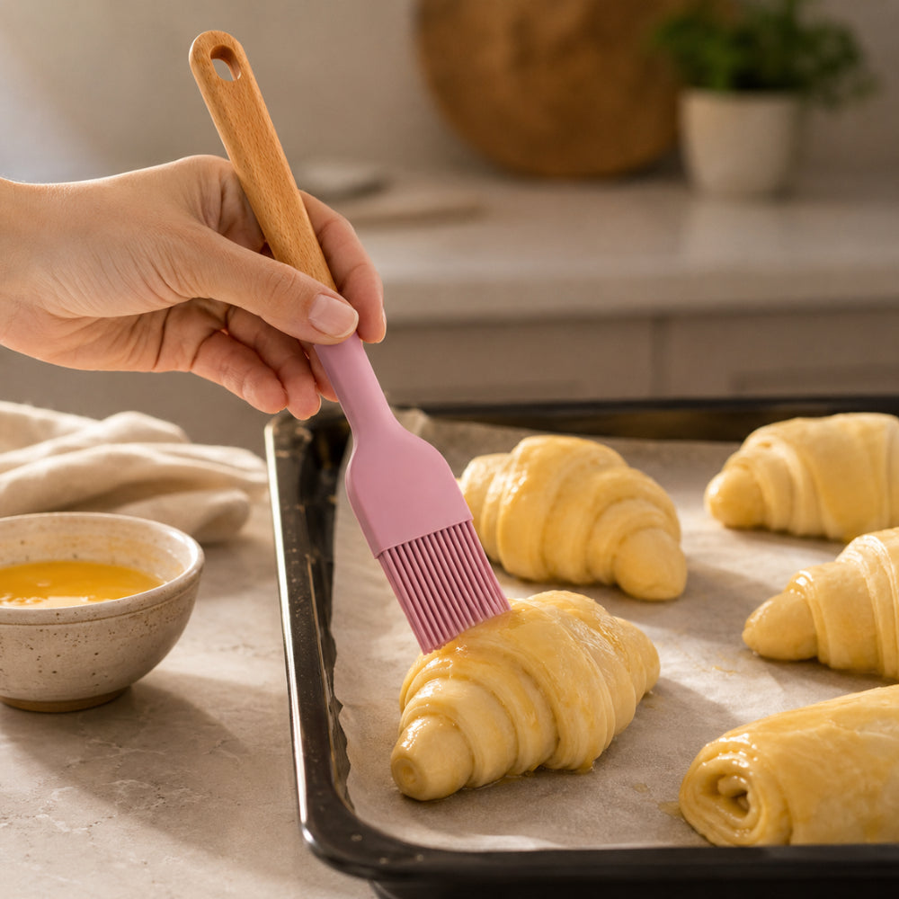 K&Co. Chef Series Wooden Handle & Silicone Oil Brush - PINK