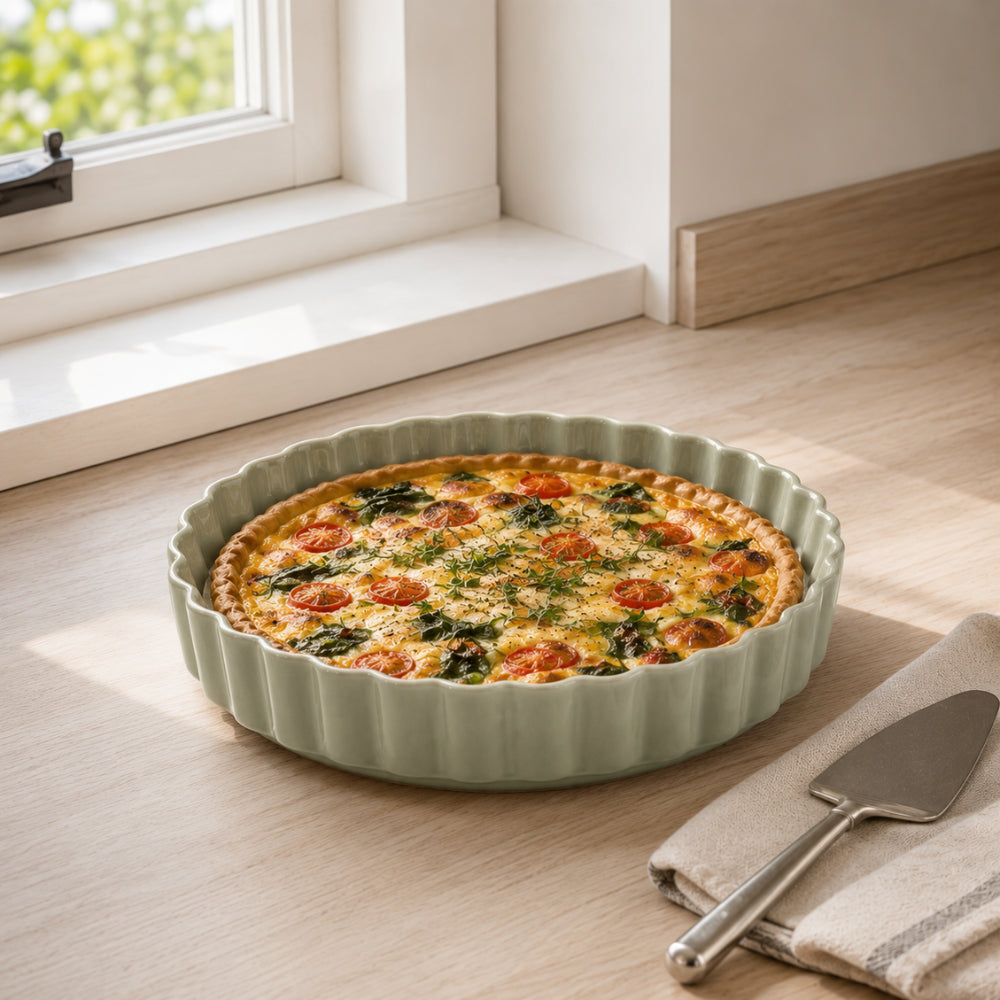 K&Co. Chef Series Ceramic Quiche Pan - SAGE
