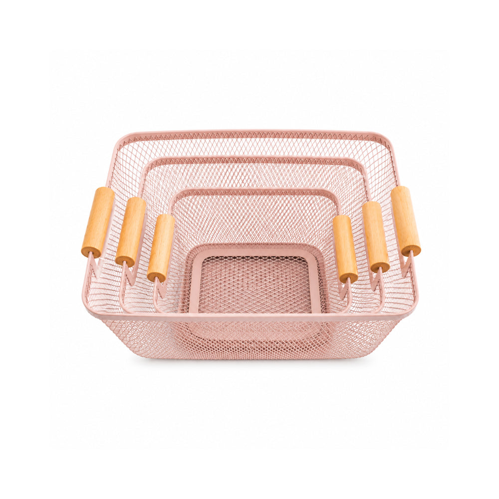 K&Co. Kitchen Storage Mesh Basket 3pk - PINK