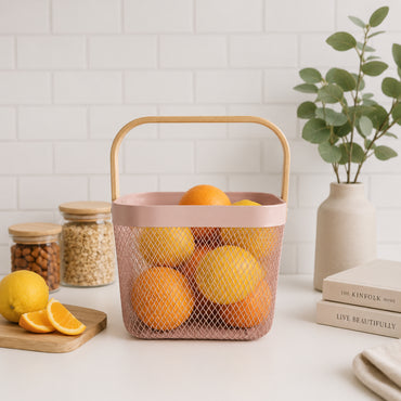 K&Co. Kitchen Storage Mesh Basket Small - PINK