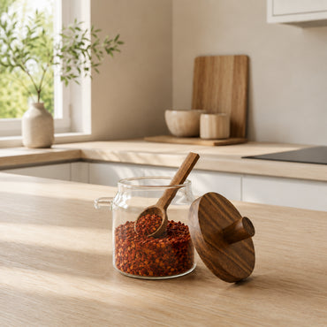 K&Co. Kitchen Storage Glass Canister with Spoon 400ml