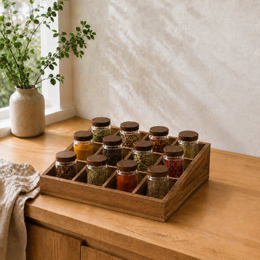 K&Co. Kitchen Storage Acacia Spice Rack