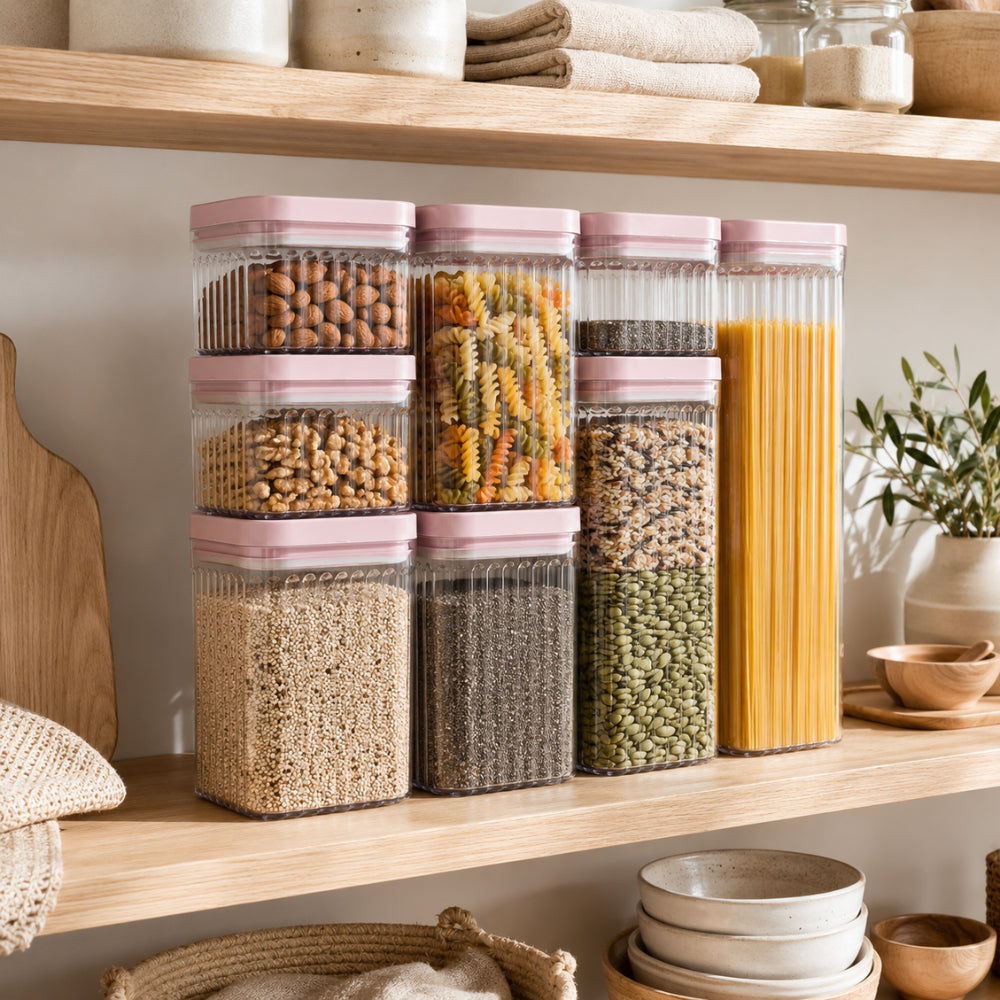 K&Co. Kitchen Storage Pantry Canister 8pk - PINK