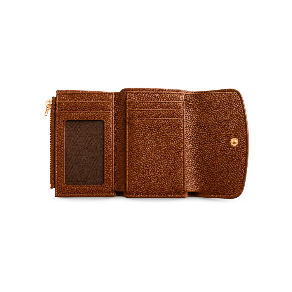 K&Co. Genuine Leather Flapover Card Wallet - TAN