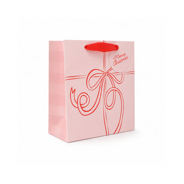 Christmas Square Gift Bag - PRETTY BOW