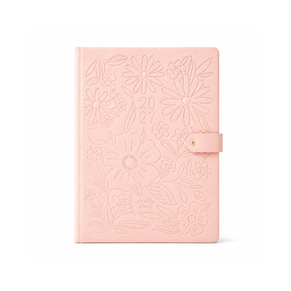 2027 Large Secure Weekly Diary - DARLING BOUQUET