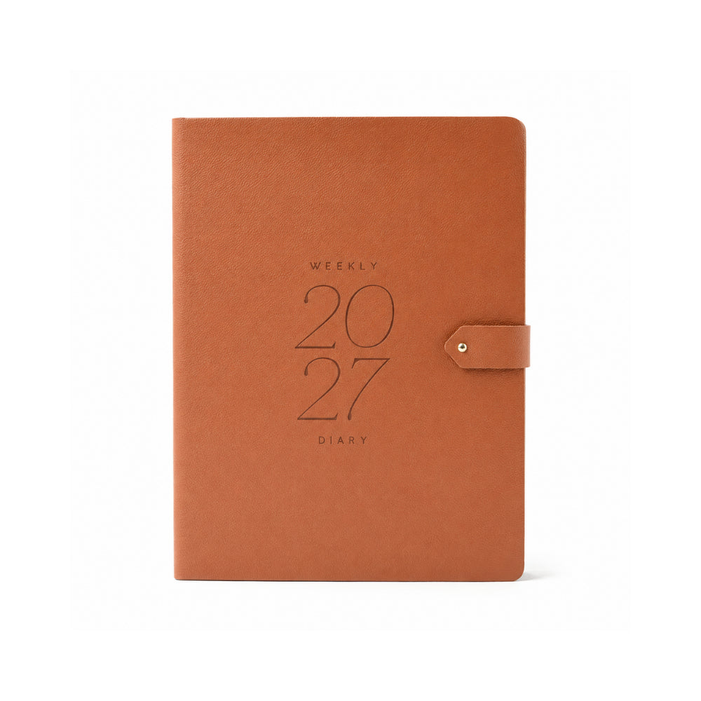 2027 Large Secure Weekly Diary - TAN