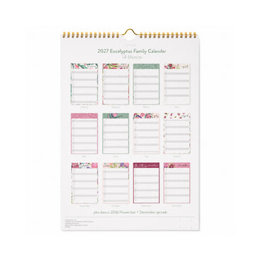 2027 Family Calendar - EUCALYPTUS