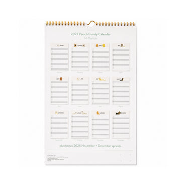 2027 Family Calendar - POOCH
