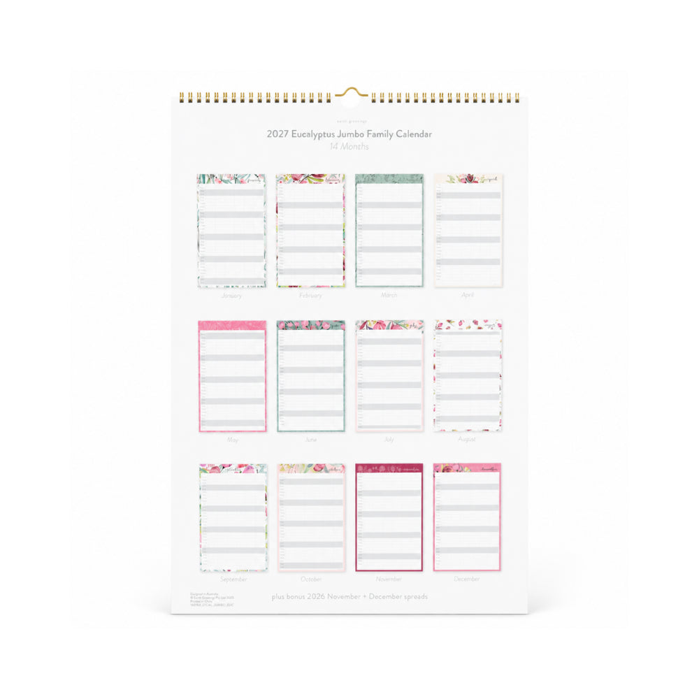 2027 Jumbo Family Calendar - EUCALYPTUS