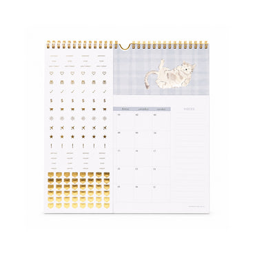 2027 Pocket Square Spiral Calendar - MEOW