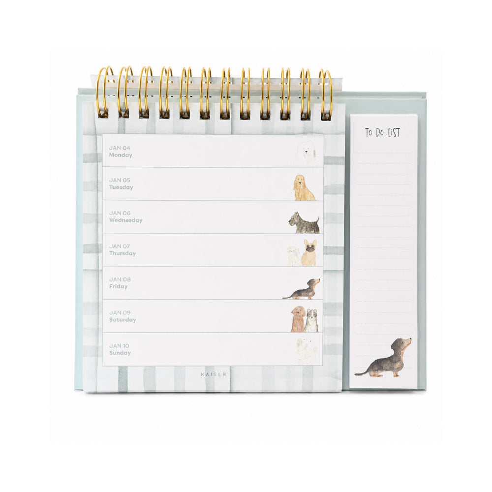 2027 Spiral Weekly Desk Planner- POOCH