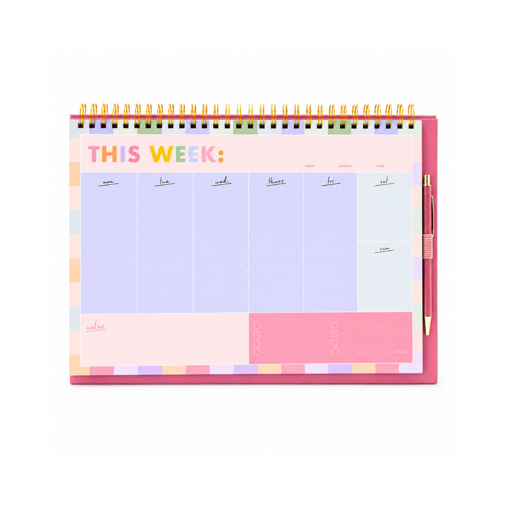 2027 Spiral Desk Planner with Pen - SHERBERT