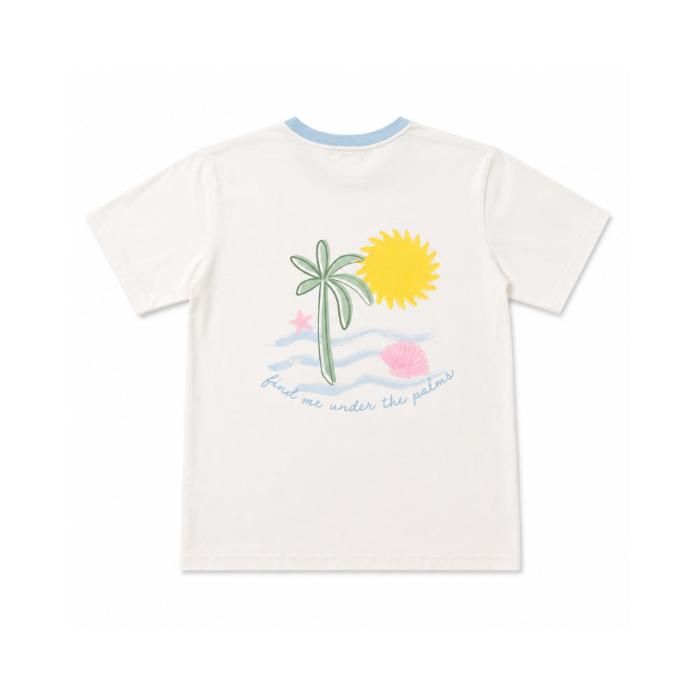 K&Co. Sunset Spritz Series Cotton T-Shirt - PALMS