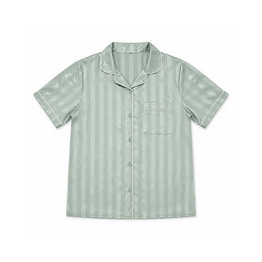 K&Co. Sunset Spritz Series Satin Pyjama Set - SAGE STRIPE