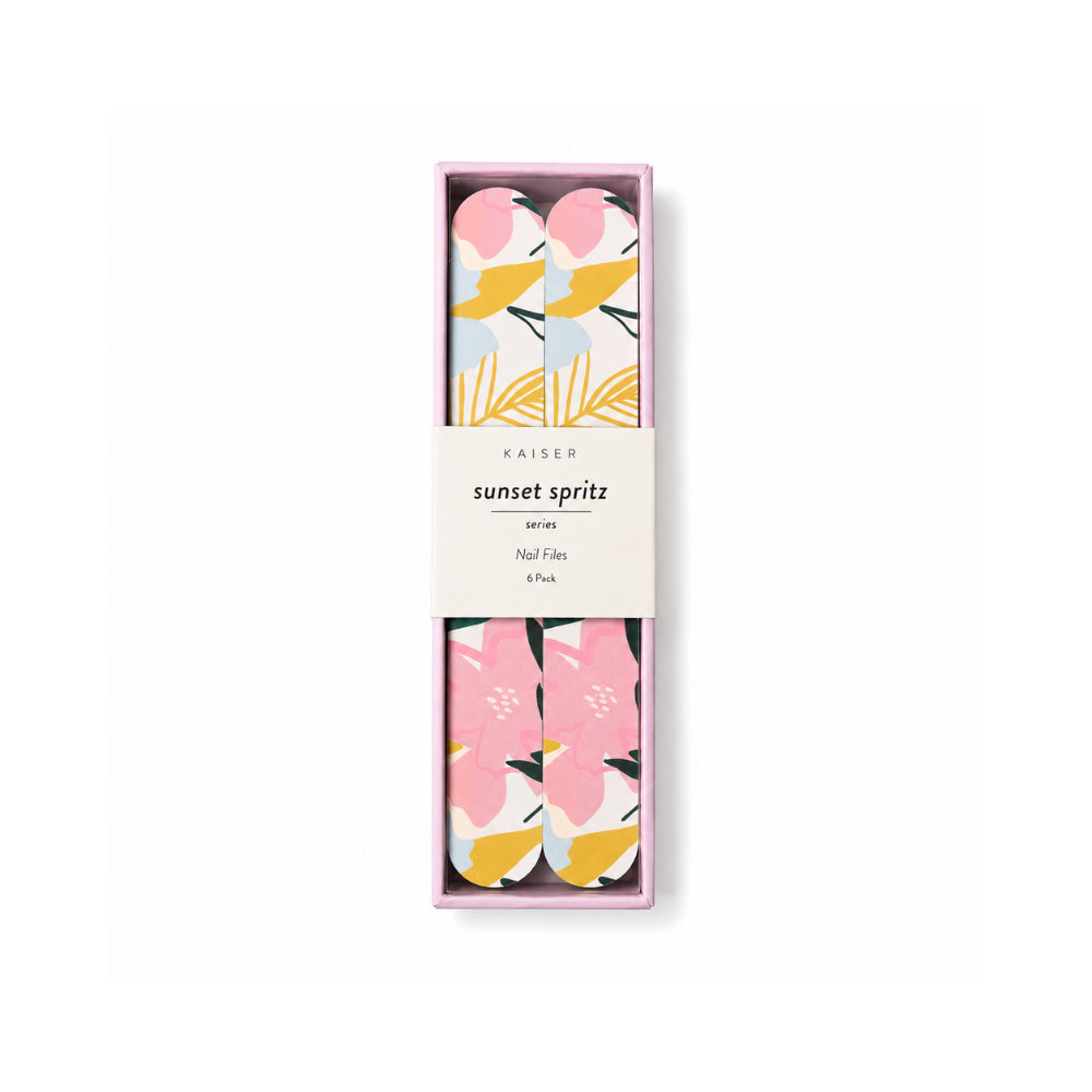 K&Co. Sunset Spritz Series Printed Nail Files 6pk - FLOWER POP