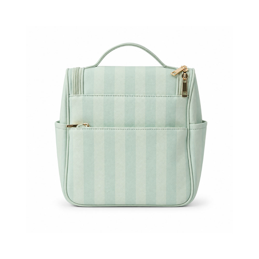 K&Co. Sunset Spritz Series Travel Toiletry Bag - SAGE STRIPE