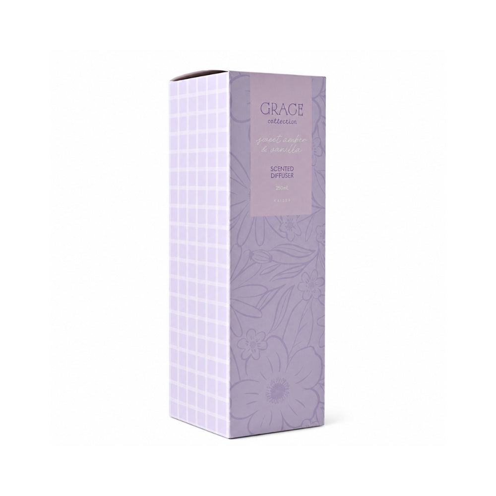 Grace Collection 250ml Glass Diffuser - SWEET AMBER & VANILLA