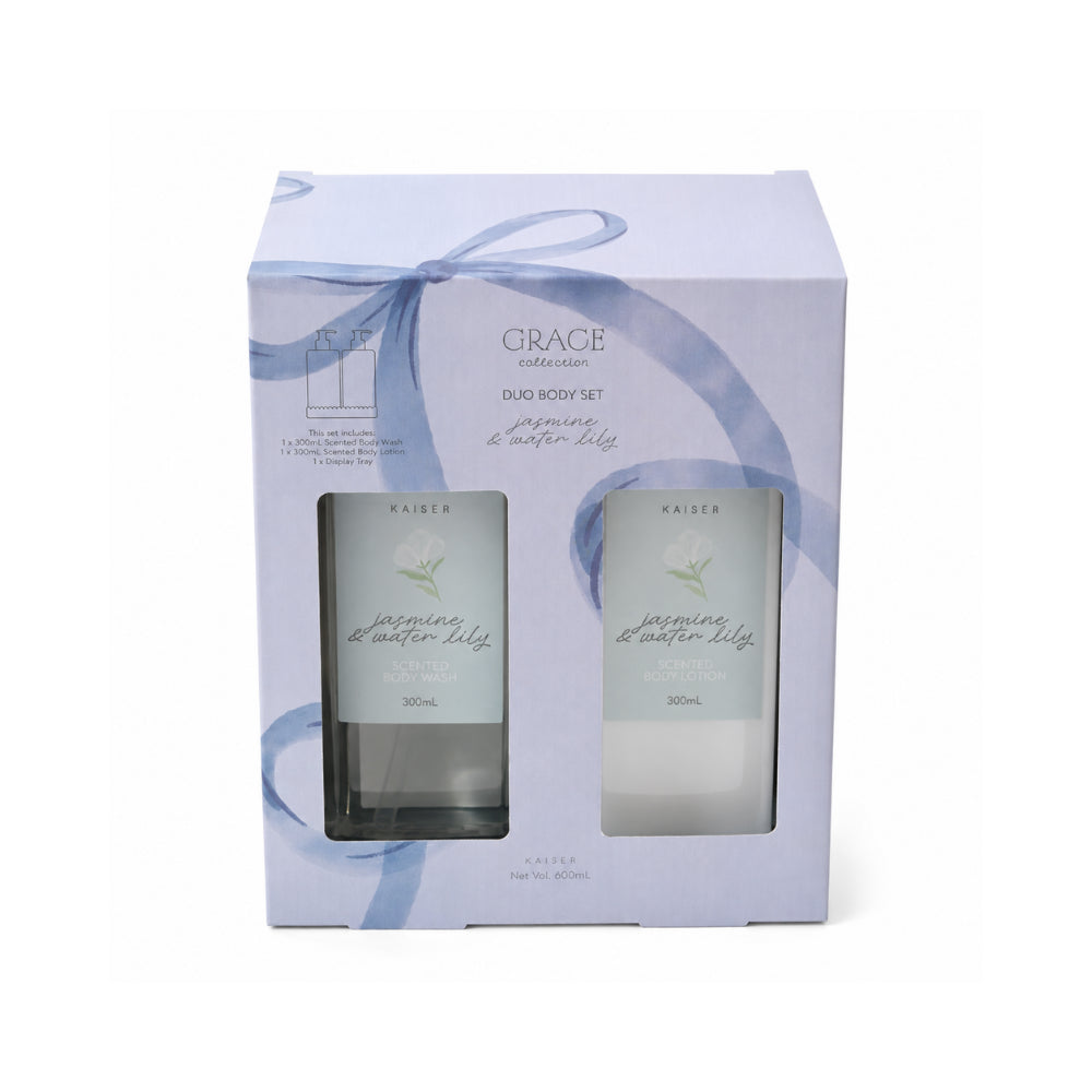 Grace Collection Scented Body Wash & Lotion with Tray - JASMINE & WATERLILY