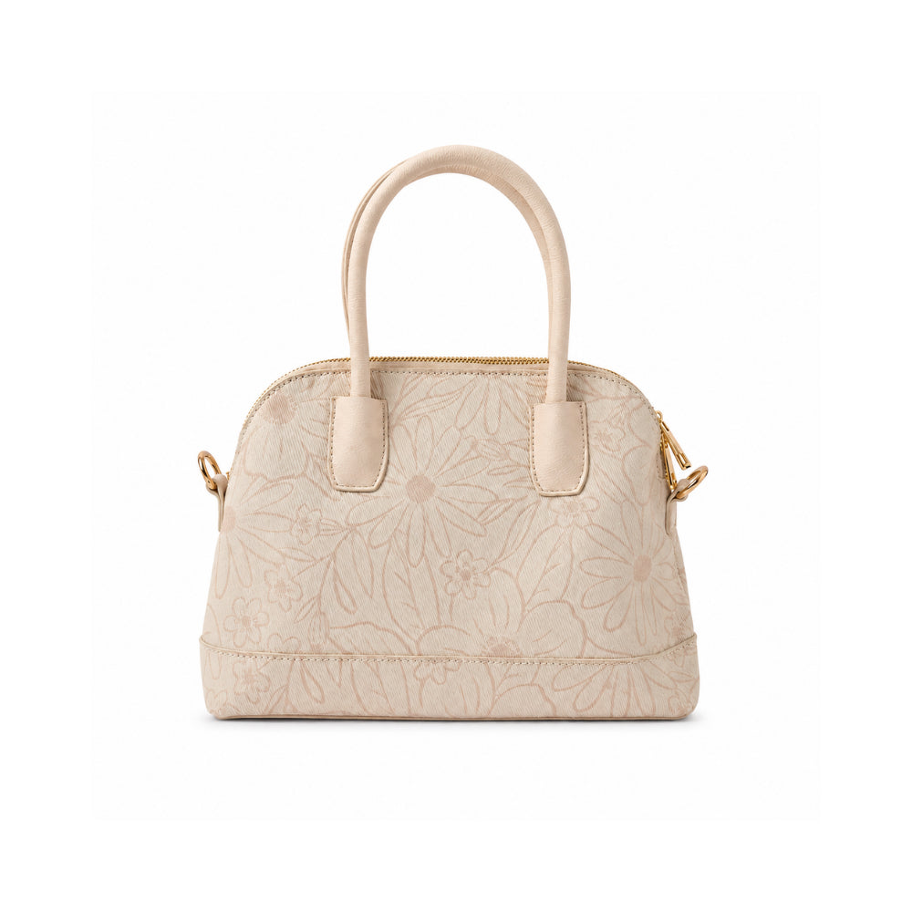 Grace Collection Mini Jacquard Satchel Bag - BEIGE FLORA