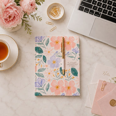 Grace Collection Magnetic Journal with Pen - PINK BLOSSOM