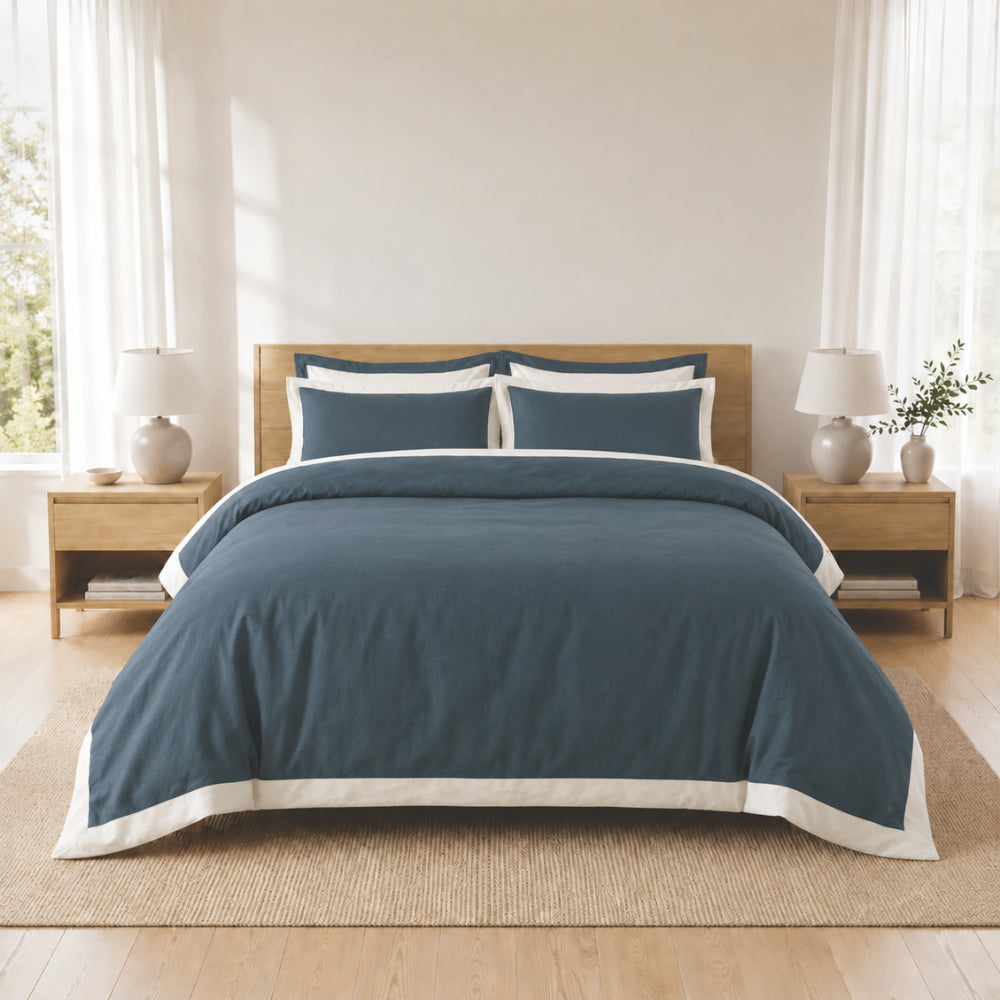 K&Co. House Series Sunwashed Quilt Cover Set Queen - BORDER