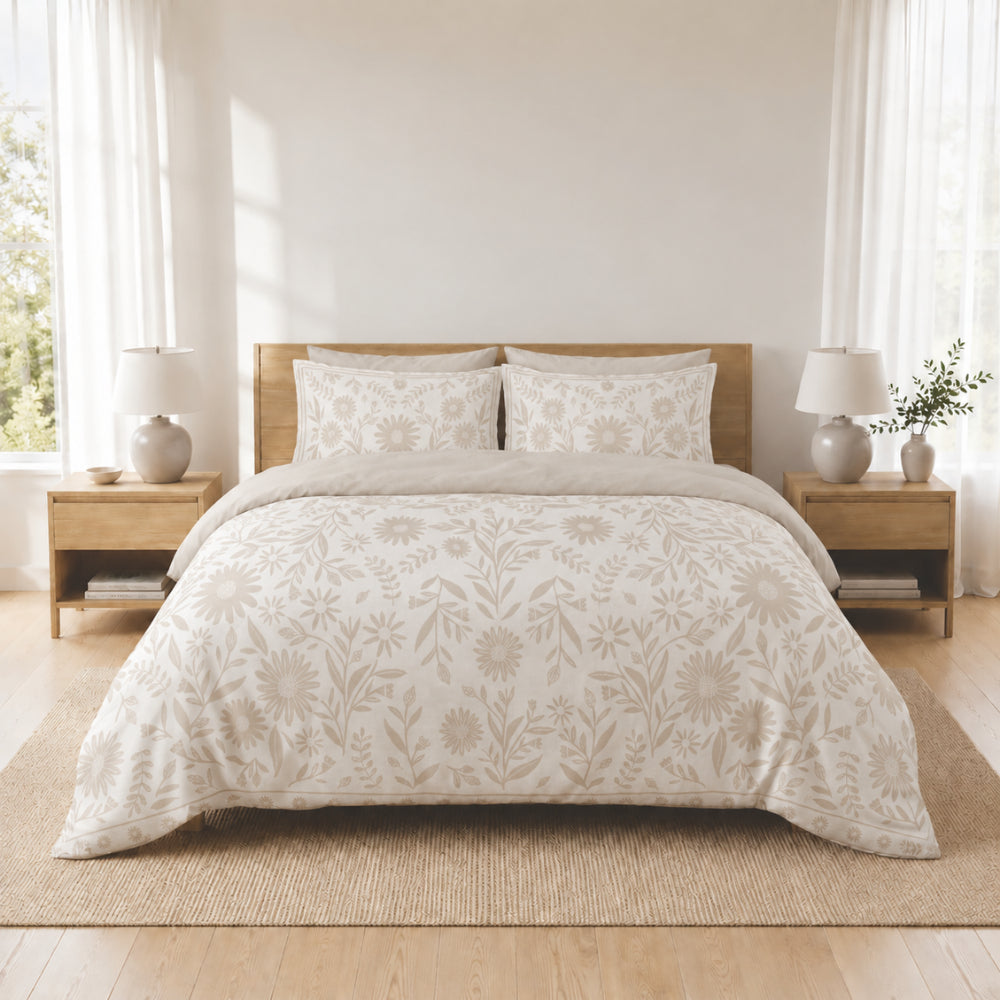 K&Co. House Series Sunwashed Quilt Cover Set King - MOD FLORA
