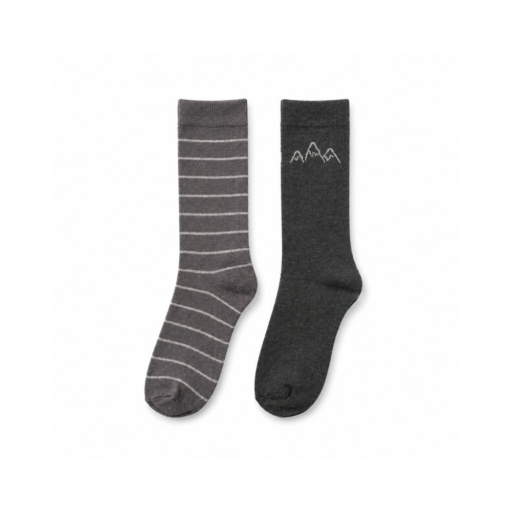 K&Co. Mens 2 Pack Wool Rich Socks (One Size) - MOUNTAIN