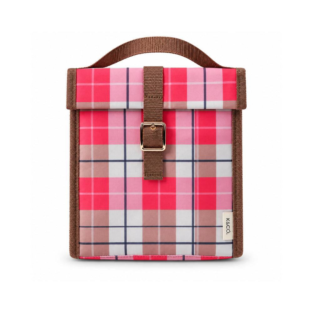 K&Co. Lagoon Series Lunch Bag - FUCHSIA GINGHAM
