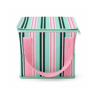 K&Co. Lagoon Series Resuable Cooler Bag - MINTY STRIPE