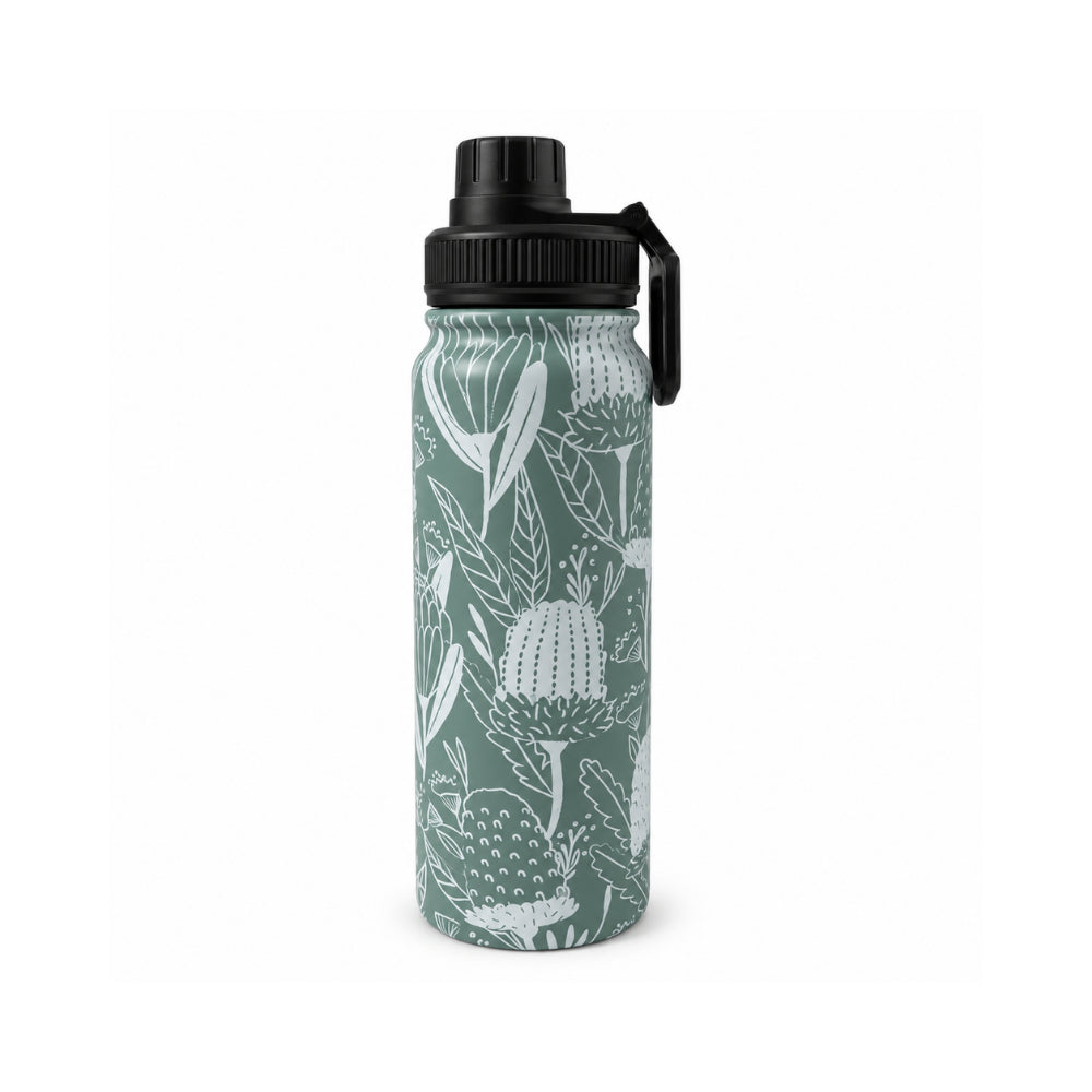 K&Co. Lagoon Series Insulated Drink Bottle 800ml - FLOWERING NATIVES