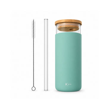 K&Co. Lagoon Series Glass & Silicone Smoothie Bottle - MINTY