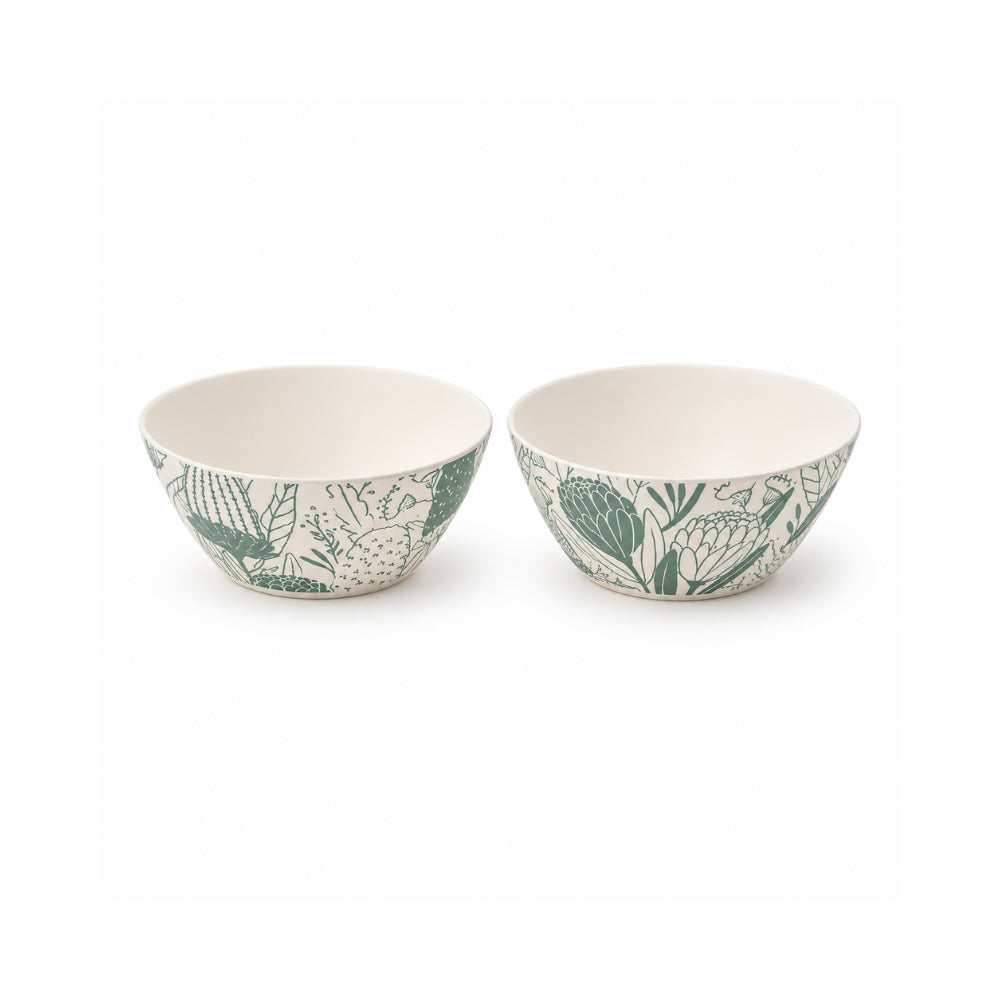 K&Co. Lagoon Series Bamboo Bowl 2 Pack - FLOWERING NATIVES