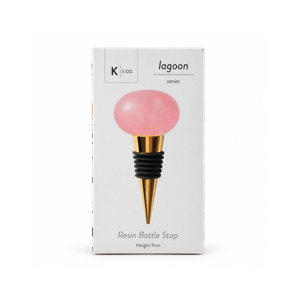 K&Co. Lagoon Series Resin Bottle Stop - PINK