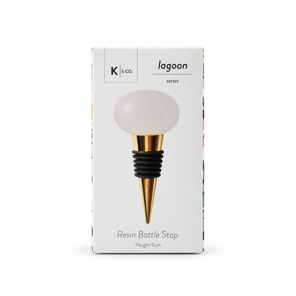 K&Co. Lagoon Series Resin Bottle Stop - WHITE